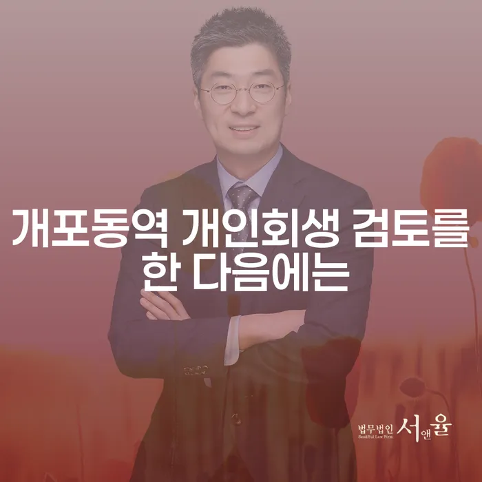 개포동역 개인회생 검토를 한 다음에는